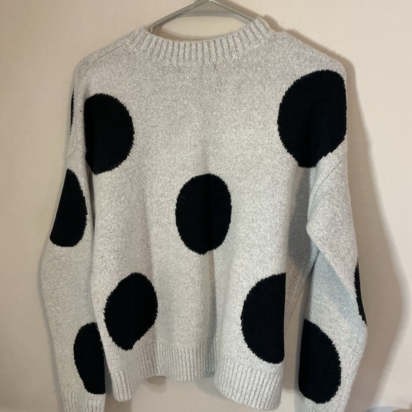 Chelsea & Theodore Abstract Circle Knit Sweater Black White Size Small - Picture 6 of 9